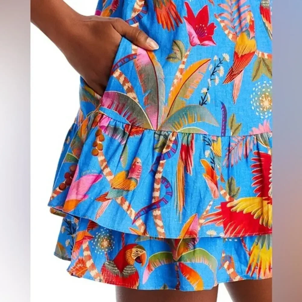 FARM RIO Macaw Party Mini Dress Size XL Excellent Condition! - Picture 4 of 9